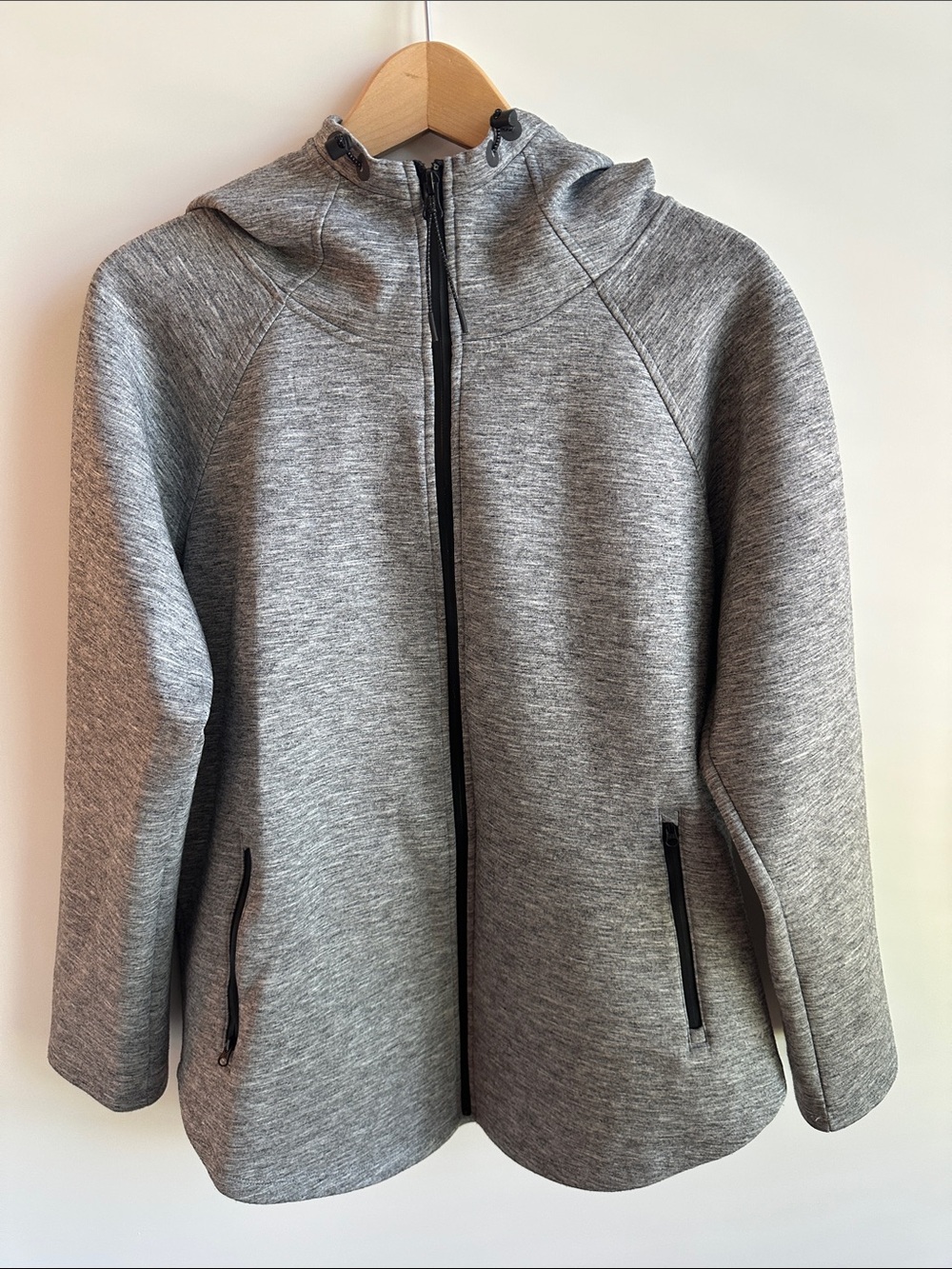 Gap Hooded Zip Athleisure Jacket in Heathered Gray